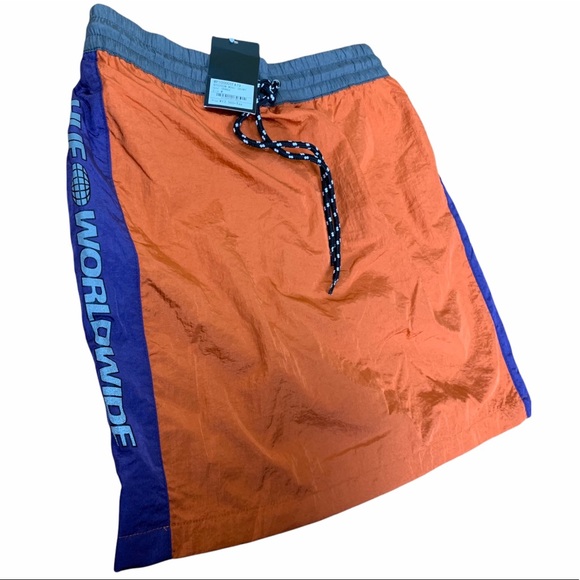 HUF Worldwide Orange Nystrom Mini Skirt NWT WMNS M - Picture 2 of 8
